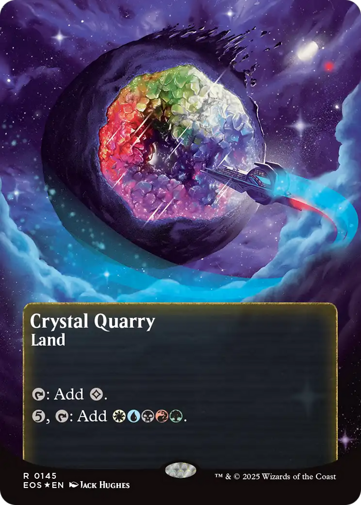 Crystal Quarry (0145) (Borderless) (Galaxy Foil) [Edge of Eternities: Stellar Sights] | Game Grid - Logan
