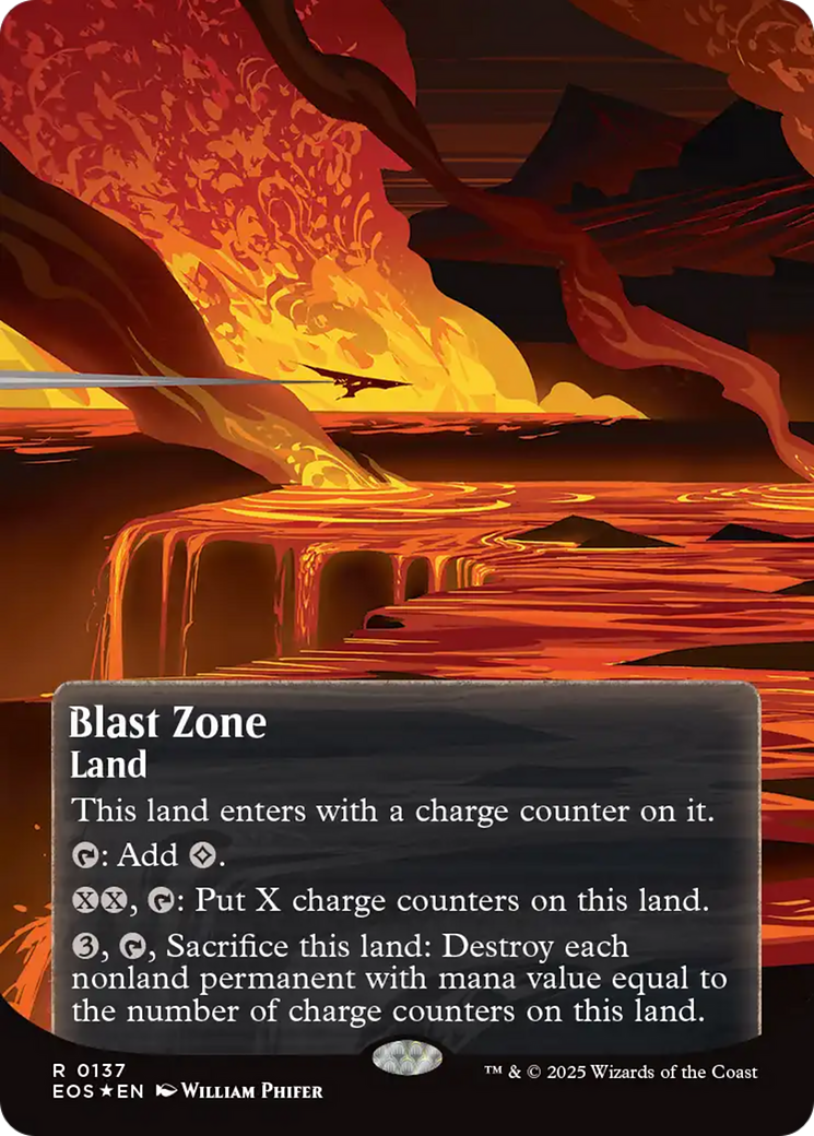Blast Zone (0137) (Borderless) (Galaxy Foil) [Edge of Eternities: Stellar Sights] | Game Grid - Logan