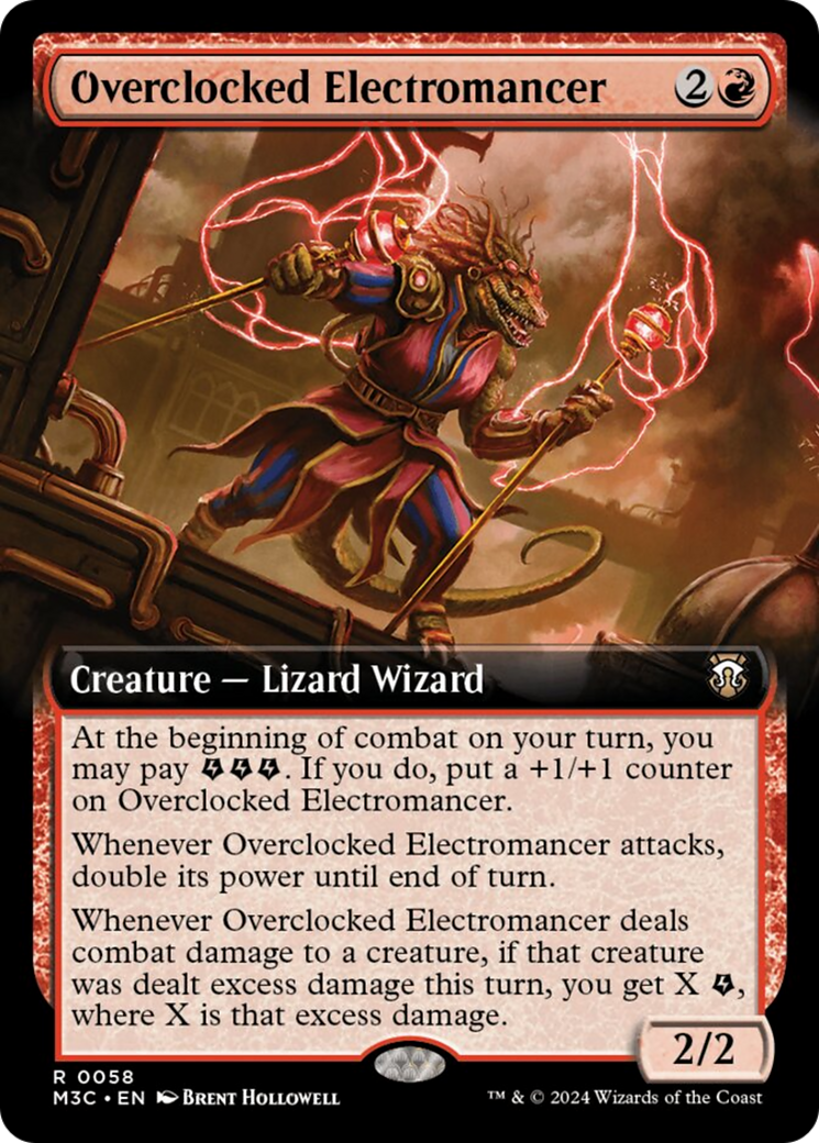 Overclocked Electromancer (Extended Art) (Ripple Foil) [Modern Horizons 3 Commander] | Game Grid - Logan