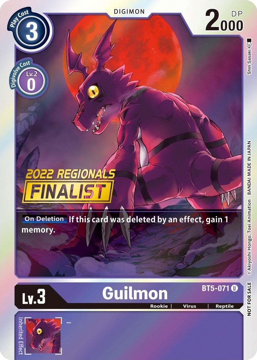 Guilmon [BT5-071] (2022 Championship Offline Regional) (Online Finalist) [Battle of Omni Promos] | Game Grid - Logan