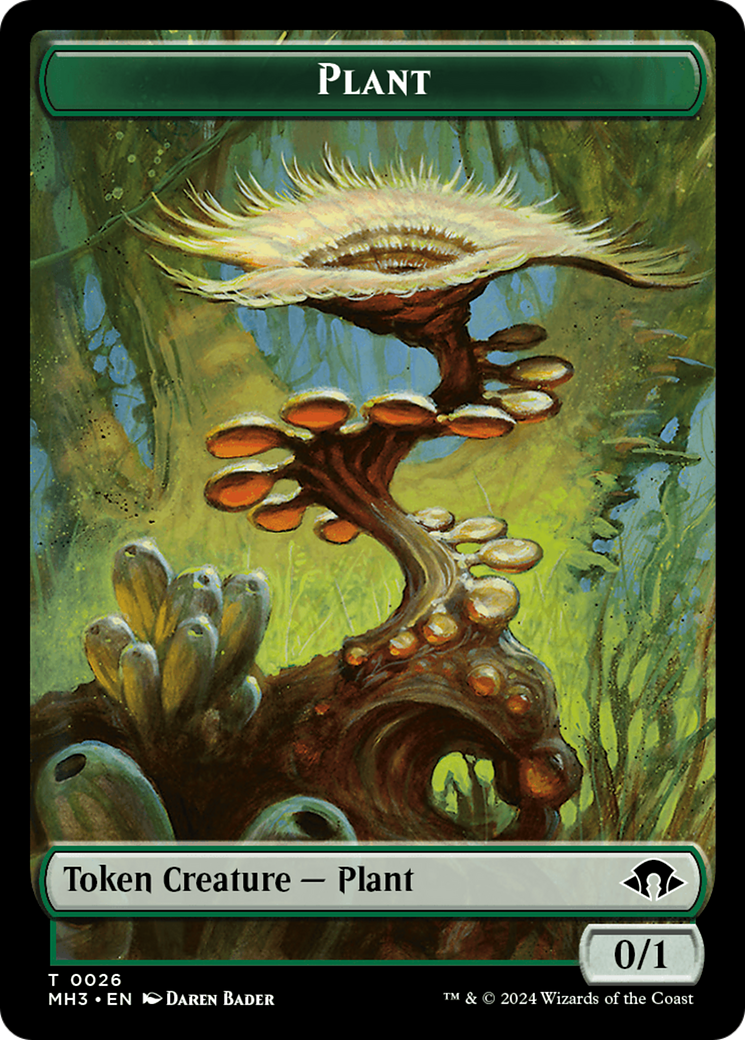 Plant (Ripple Foil) // Zombie Double-Sided Token [Modern Horizons 3 Tokens] | Game Grid - Logan