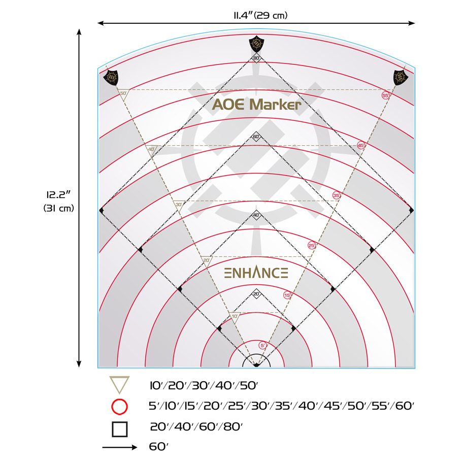 Enhance: Tabletop RPG 60' Aoe Cone Marker | Game Grid - Logan