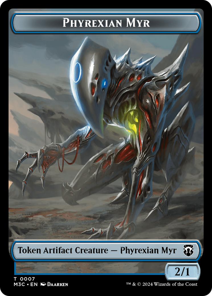 Phyrexian Myr (Ripple Foil) // Servo Double-Sided Token [Modern Horizons 3 Commander Tokens] | Game Grid - Logan