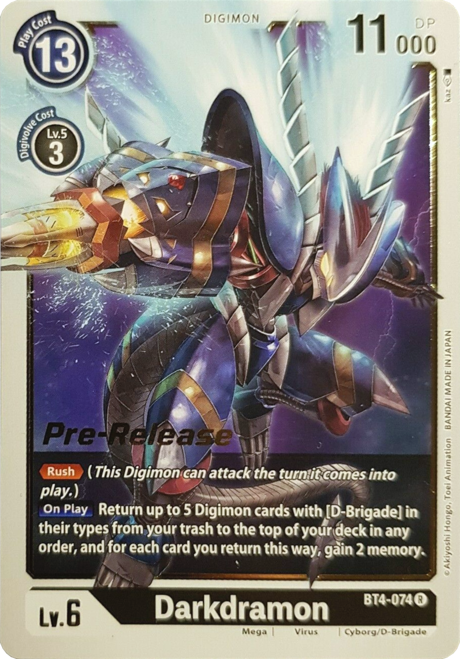 Darkdramon [BT4-074] [Great Legend Pre-Release Promos] | Game Grid - Logan