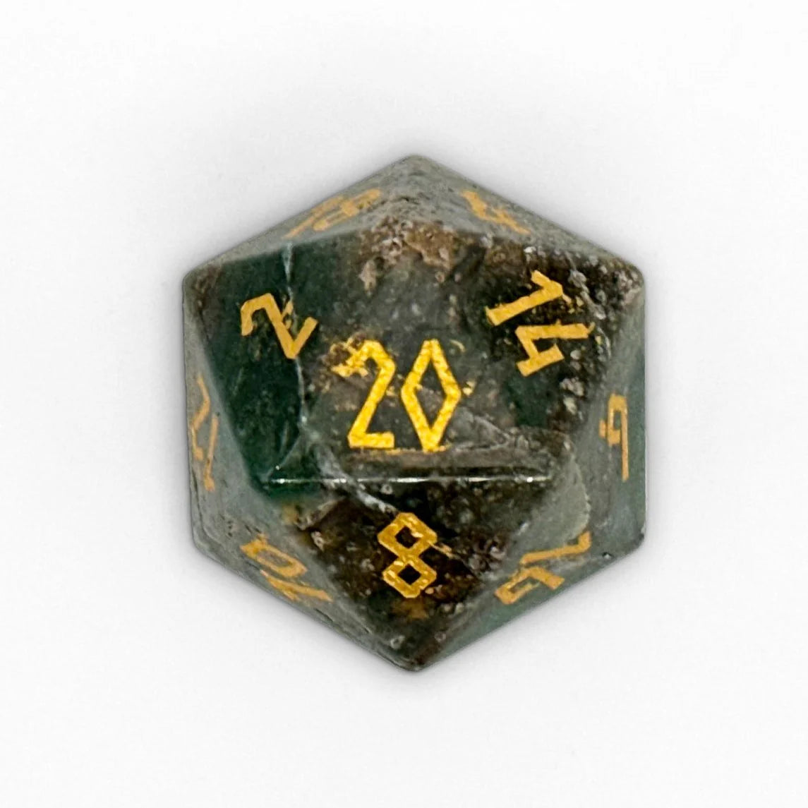 30MM Gemstone D20 Boulder: African Jade | Game Grid - Logan