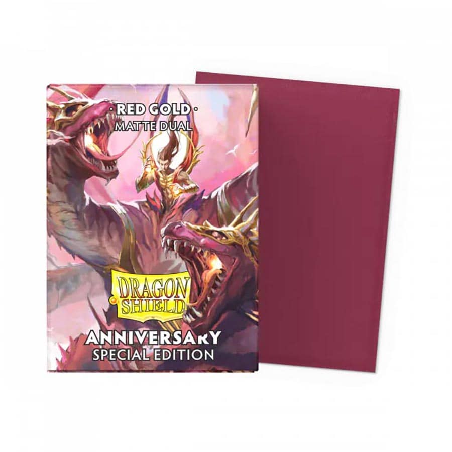 Dragon Shield Dual Matte Anniversary Sleeves: Red/Gold (100) | Game Grid - Logan