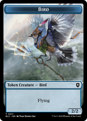 Bird (011) // Fish Double-Sided Token [Bloomburrow Commander Tokens] | Game Grid - Logan