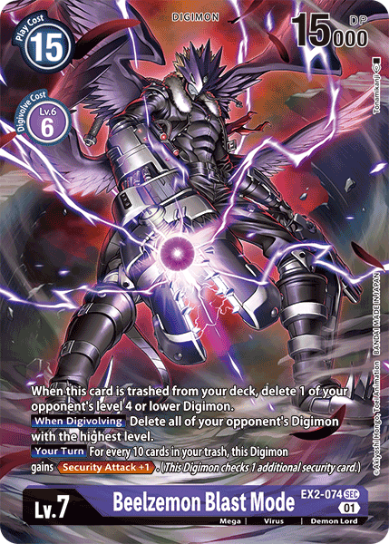 Beelzemon Blast Mode [EX2-074] (Alternate Art) [Digital Hazard] | Game Grid - Logan