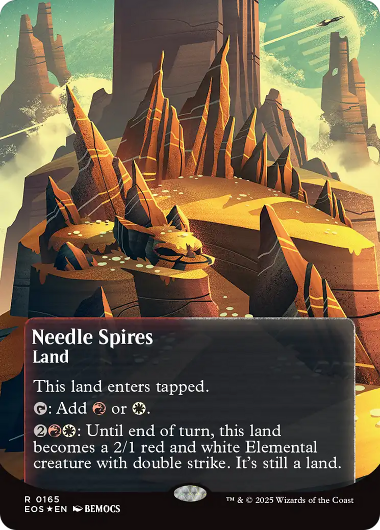 Needle Spires (0165) (Borderless) (Galaxy Foil) [Edge of Eternities: Stellar Sights] | Game Grid - Logan