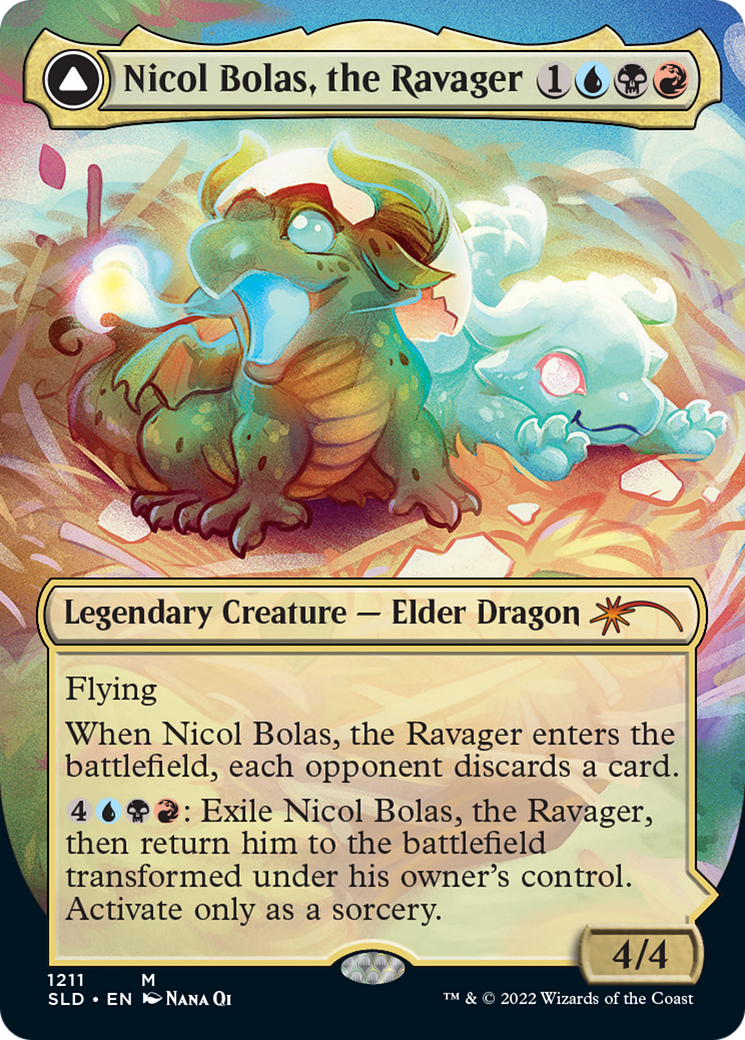 Nicol Bolas, the Ravager // Nicol Bolas, the Arisen (Display Commander) (Borderless) [Secret Lair: From Cute to Brute] | Game Grid - Logan