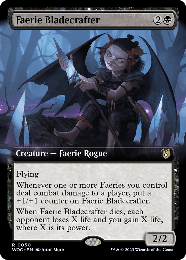 Faerie Bladecrafter (Extended Art) [Wilds of Eldraine Commander] | Game Grid - Logan