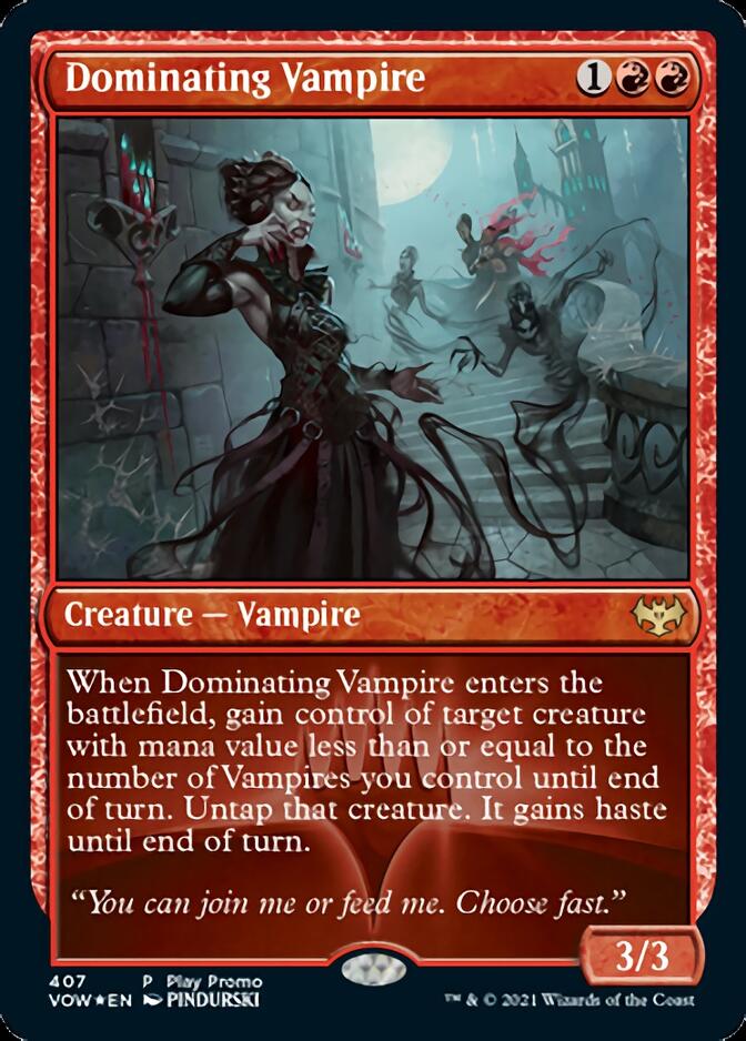 Dominating Vampire (Play Promo) [Innistrad: Crimson Vow Promos] | Game Grid - Logan