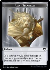 Ajani Steadfast Emblem // Wizard Double-Sided Token [Commander Masters Tokens] | Game Grid - Logan