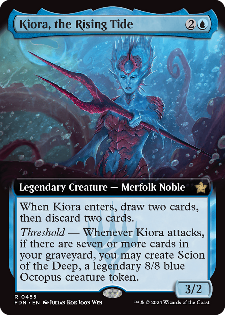 Kiora, the Rising Tide (Extended Art) [Foundations] | Game Grid - Logan