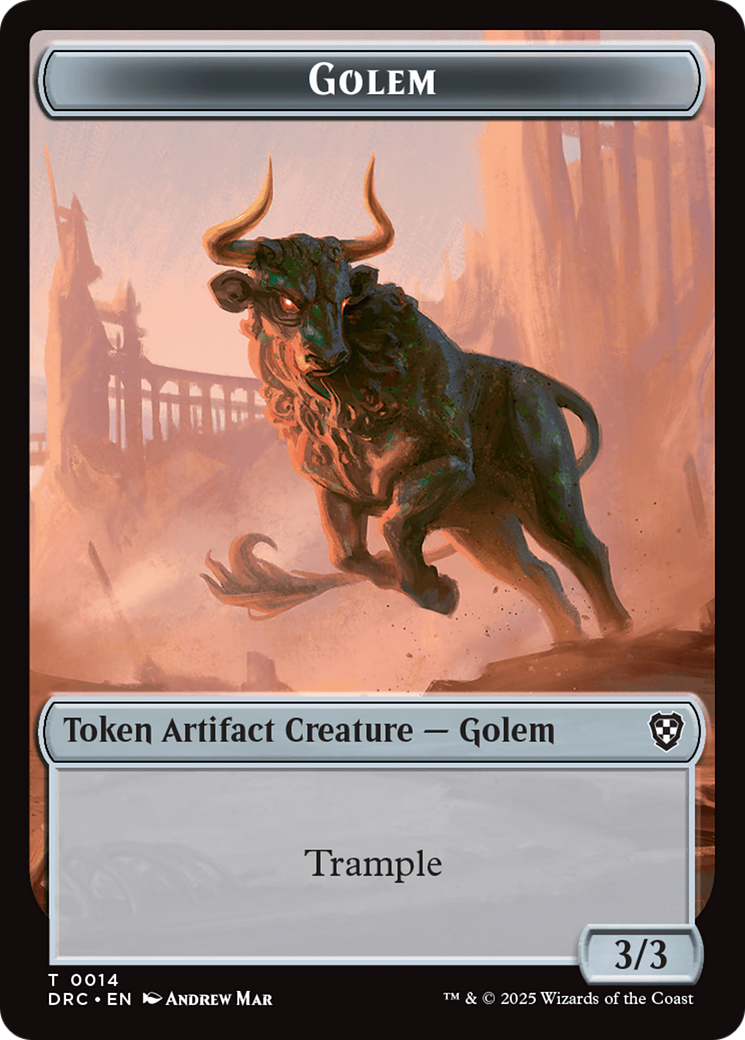 Golem (0014) // Thopter (0010) Double-Sided Token [Aetherdrift Tokens] | Game Grid - Logan