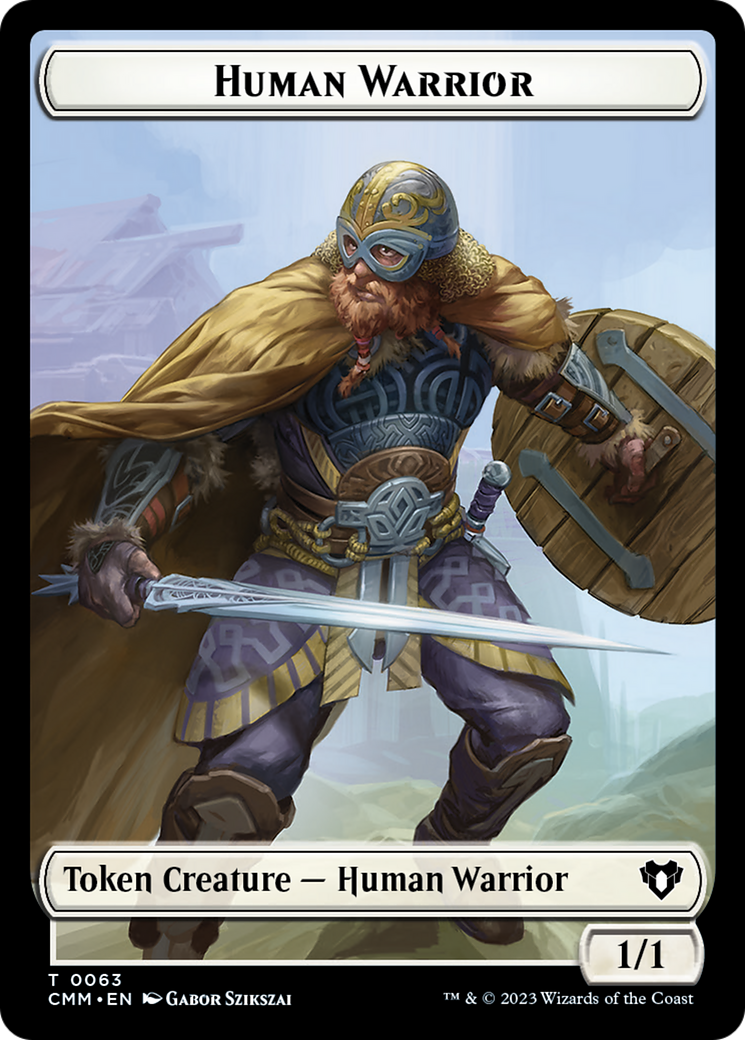 Human Warrior // Zombie Army Double-Sided Token [Commander Masters Tokens] | Game Grid - Logan