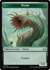 Wurm (0019) // Manifest Double-Sided Token [Duskmourn: House of Horror Commander Tokens] | Game Grid - Logan