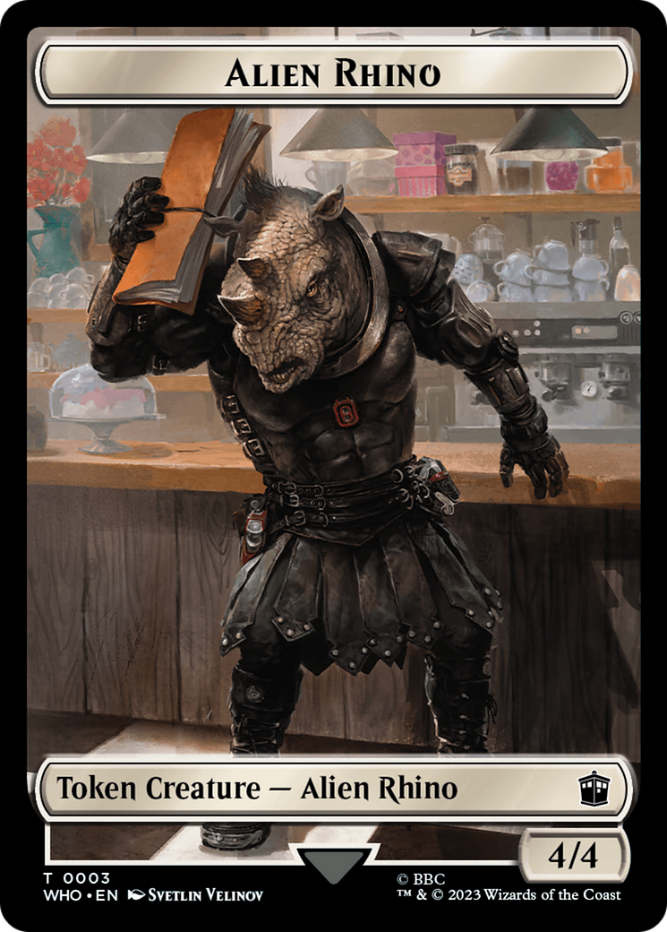 Alien Rhino // Mutant Double-Sided Token [Doctor Who Tokens] | Game Grid - Logan