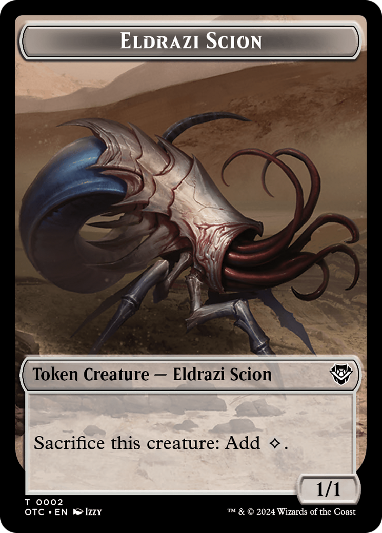 Eldrazi Scion // Manifest Double-Sided Token [Outlaws of Thunder Junction Commander Tokens] | Game Grid - Logan