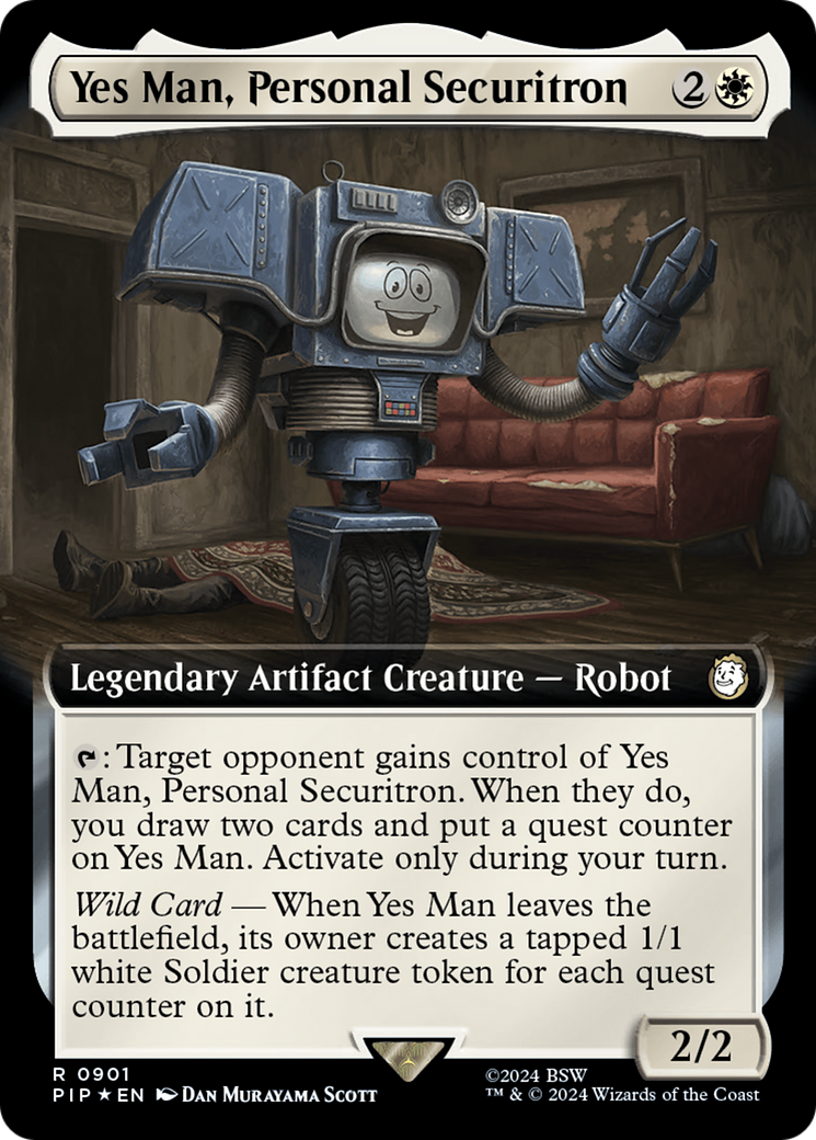 Yes Man, Personal Securitron (Extended Art) (Surge Foil) [Fallout] | Game Grid - Logan