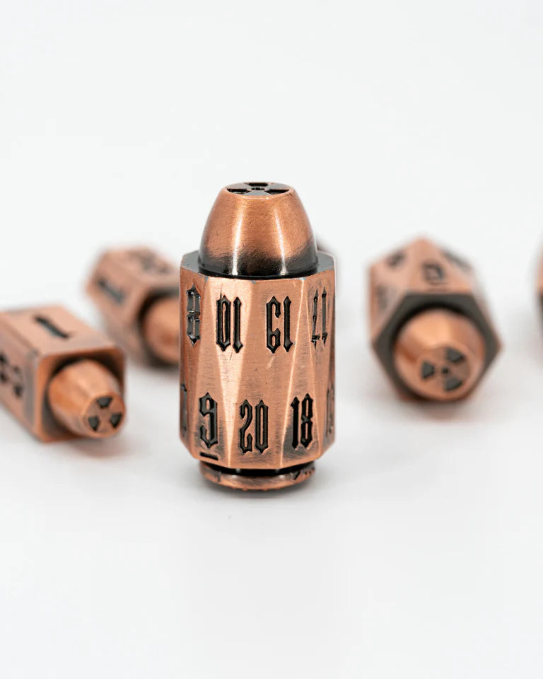 Metal RPG Dice Set: Bravo Copper Bullet | Game Grid - Logan