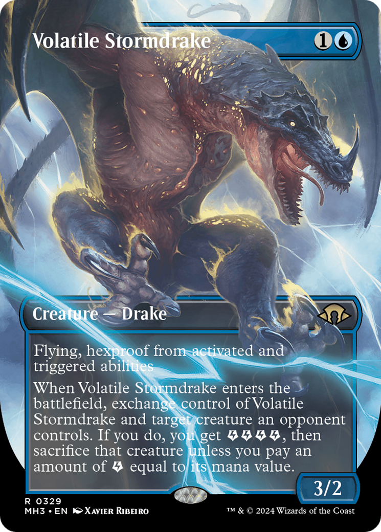 Volatile Stormdrake (Borderless) [Modern Horizons 3] | Game Grid - Logan