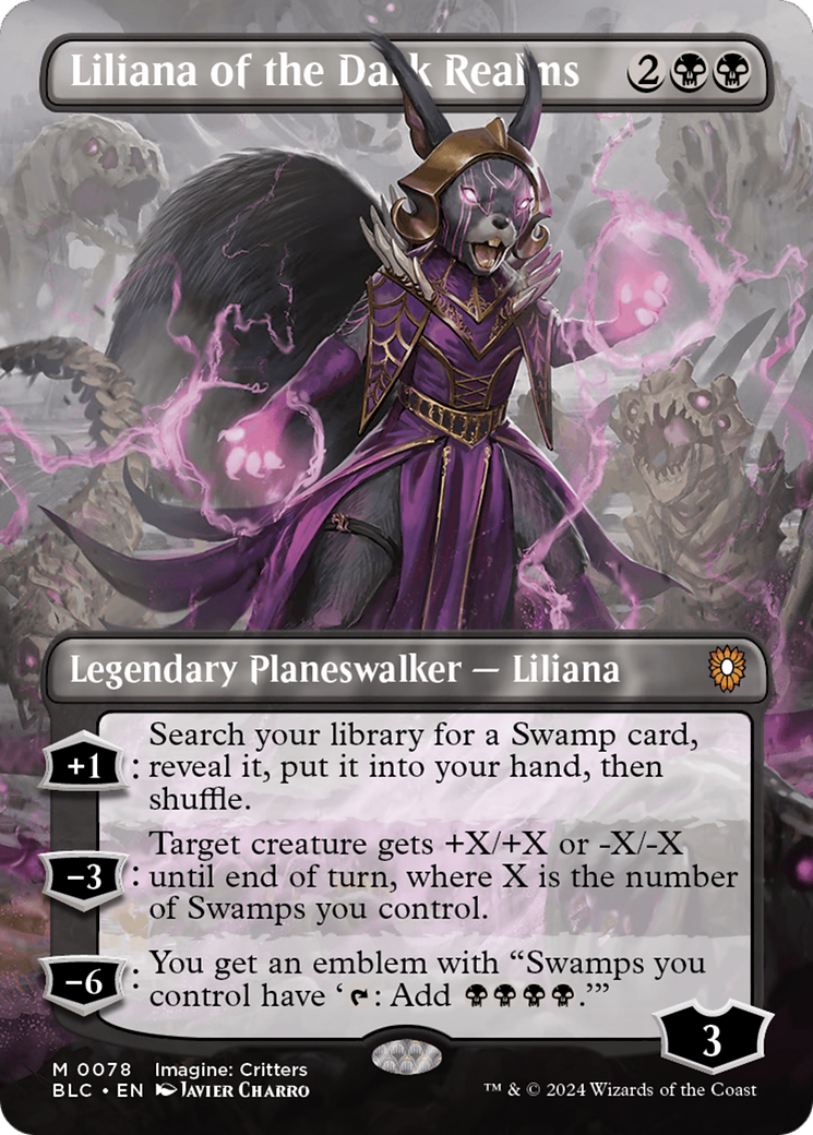 Liliana of the Dark Realms (Borderless) [Bloomburrow Commander] | Game Grid - Logan