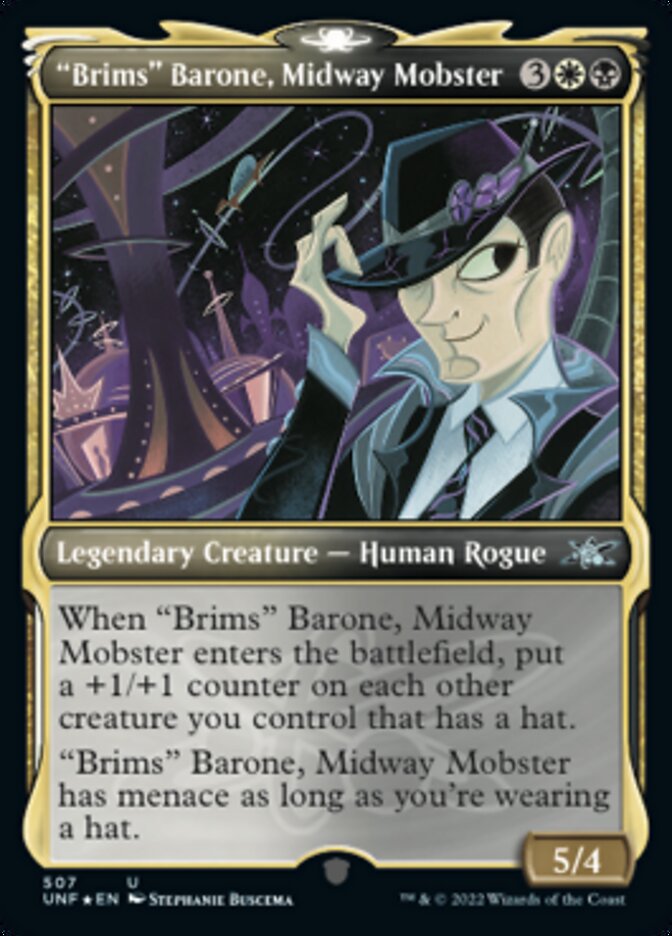 "Brims" Barone, Midway Mobster (Showcase) (Galaxy Foil) [Unfinity] | Game Grid - Logan