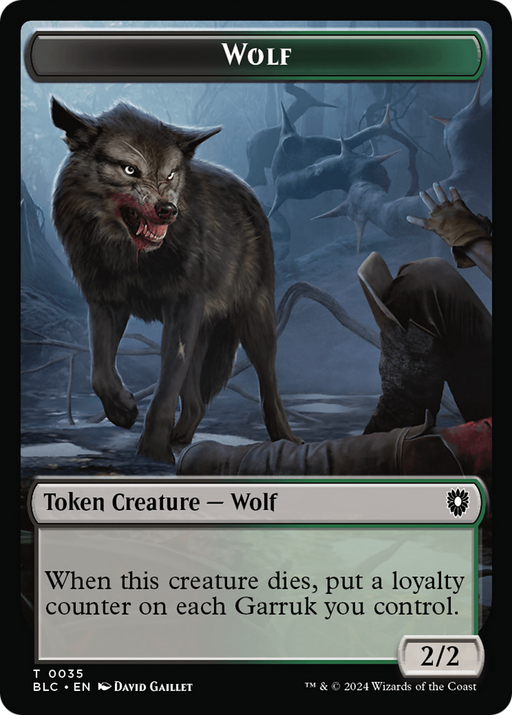 Human Soldier // Wolf (035) Double-Sided Token [Bloomburrow Commander Tokens] | Game Grid - Logan