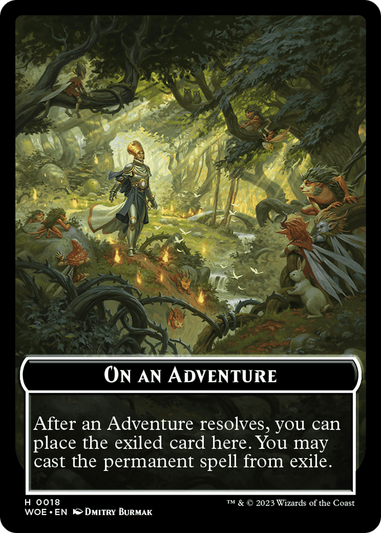 Wicked Role / Cursed Role // Emblem - On An Adventure Double-Sided Token [Wilds of Eldraine Tokens] | Game Grid - Logan