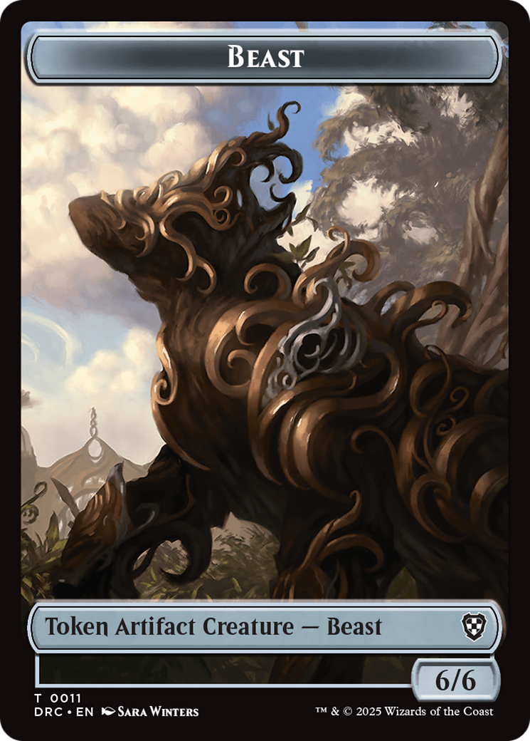 Construct // Beast (0011) Double-Sided Token [Aetherdrift Tokens] | Game Grid - Logan