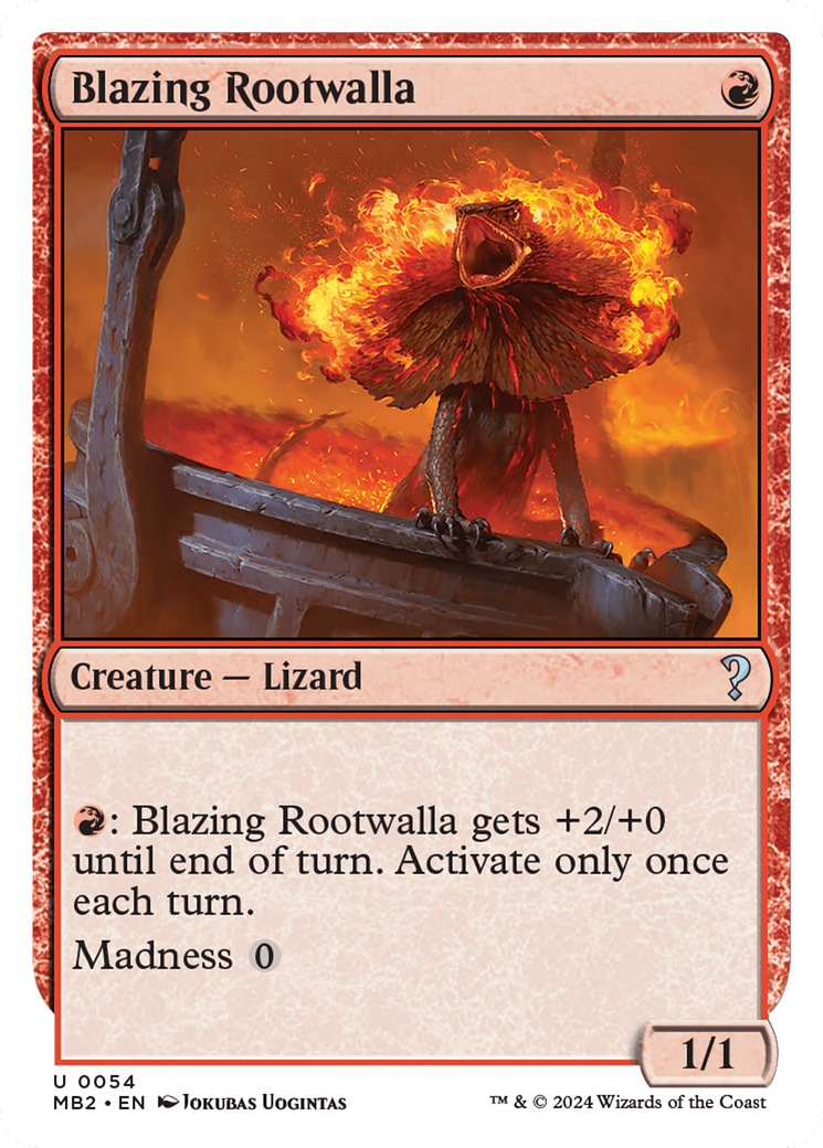 Blazing Rootwalla (White Border) [Mystery Booster 2] | Game Grid - Logan