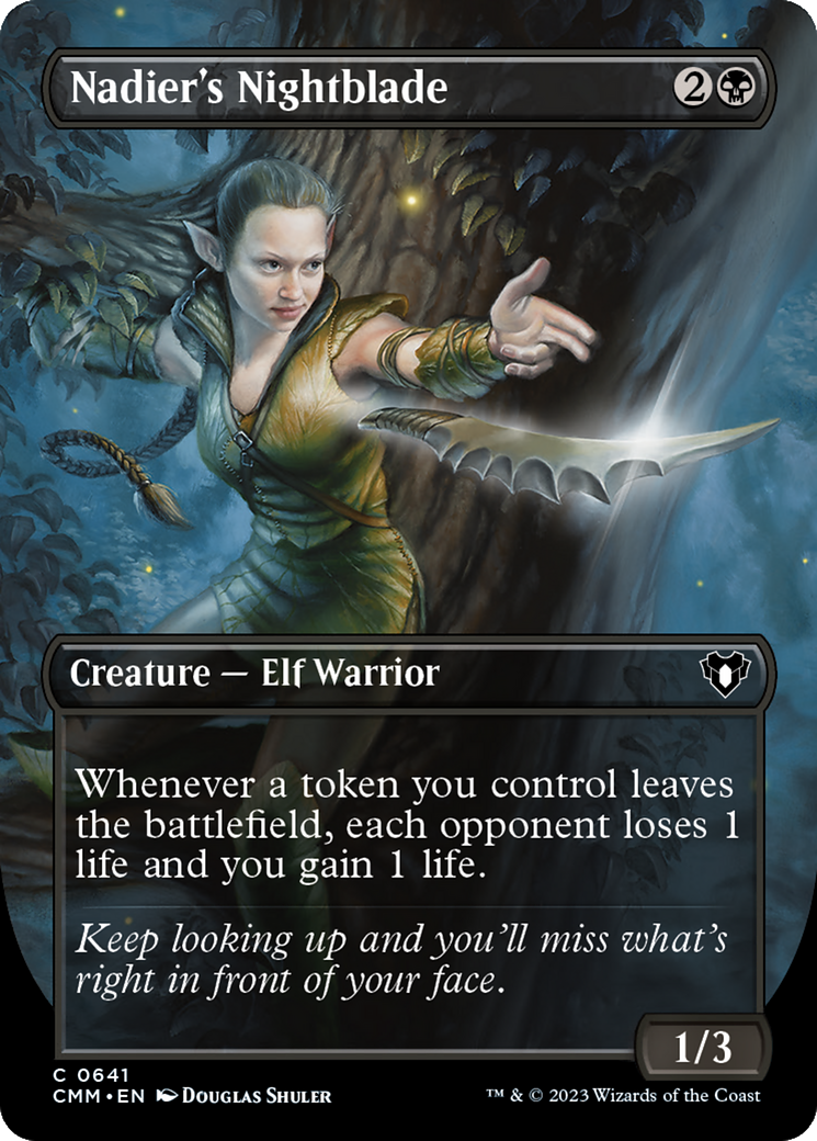 Nadier's Nightblade (Borderless Alternate Art) [Commander Masters] | Game Grid - Logan