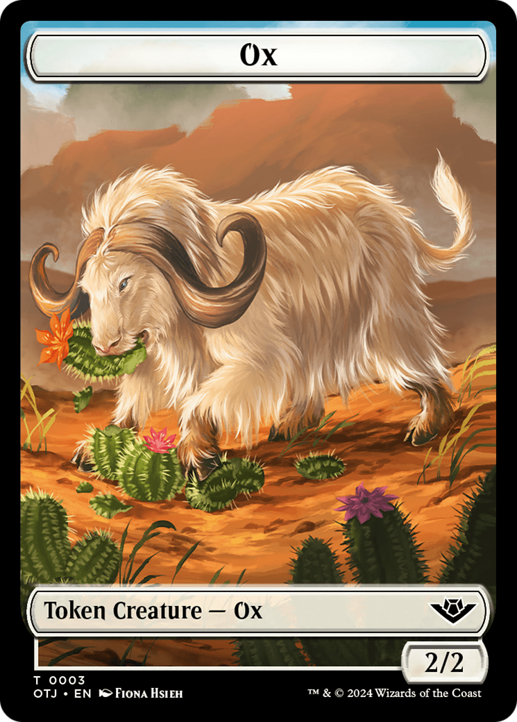 Treasure // Ox Double-Sided Token [Outlaws of Thunder Junction Tokens] | Game Grid - Logan