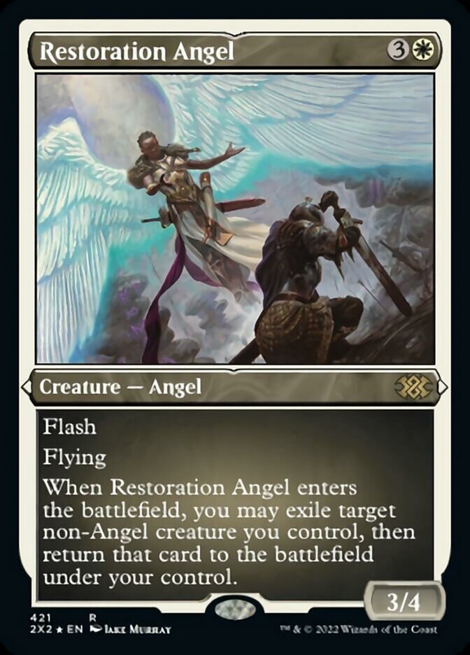 Restoration Angel (Foil Etched) [Double Masters 2022] | Game Grid - Logan