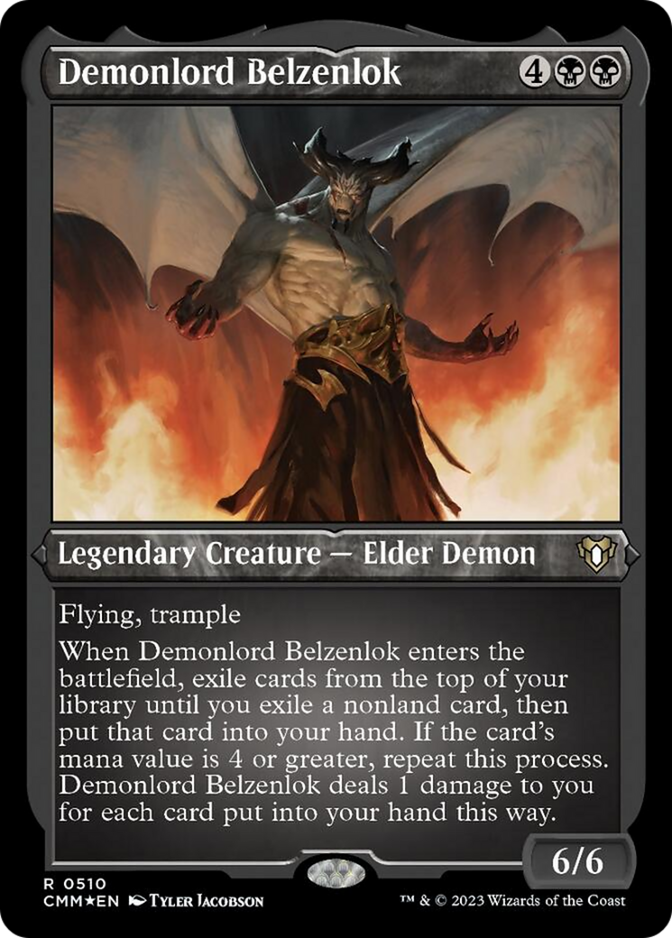 Demonlord Belzenlok (Foil Etched) [Commander Masters] | Game Grid - Logan