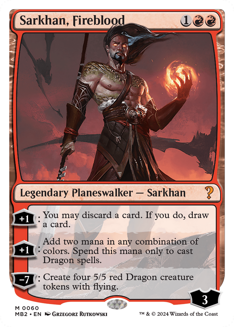 Sarkhan, Fireblood (White Border) [Mystery Booster 2] | Game Grid - Logan