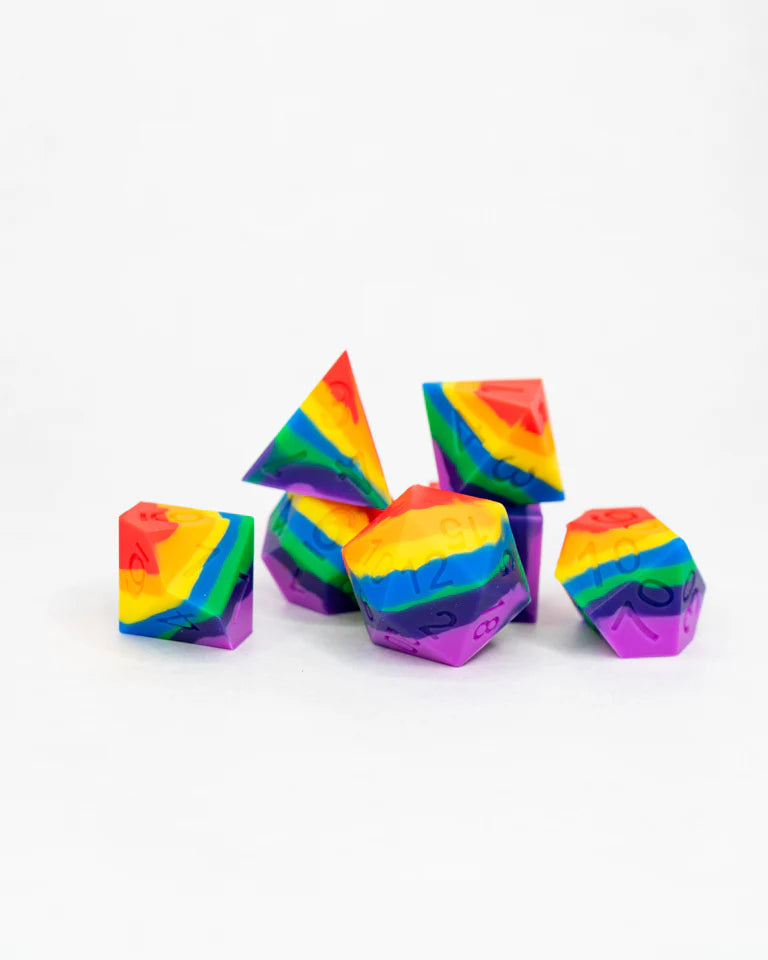 Silicone RPG Dice Set: Taste the Rainbow | Game Grid - Logan