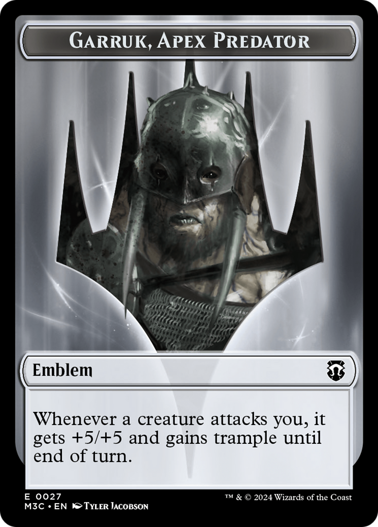 Garruk, Apex Predator Emblem // Saproling Double-Sided Token [Modern Horizons 3 Commander Tokens] | Game Grid - Logan