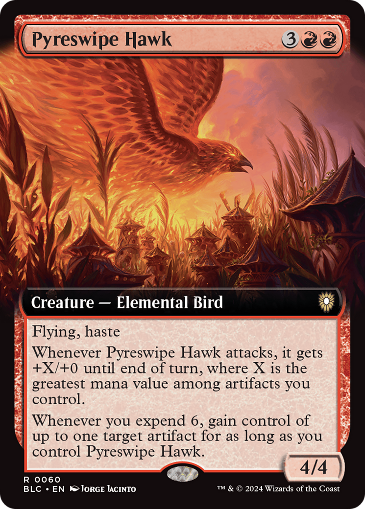 Pyreswipe Hawk (Extended Art) [Bloomburrow Commander] | Game Grid - Logan