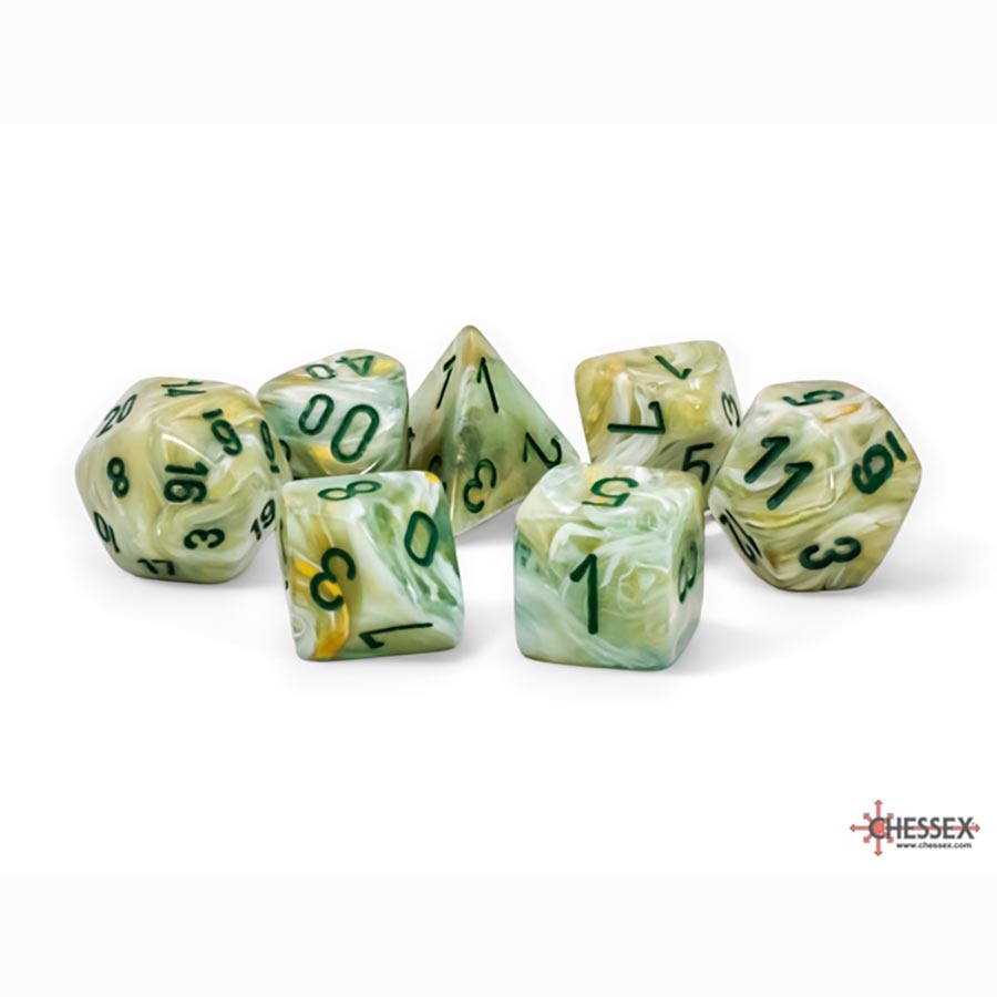 Mega RPG Dice Set: Marble - Green/Dark Green | Game Grid - Logan