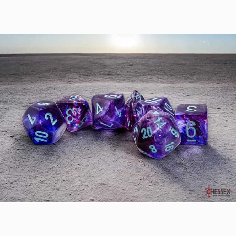 Mega RPG Dice Set: Nebula - Nocturnal/Turquoise | Game Grid - Logan