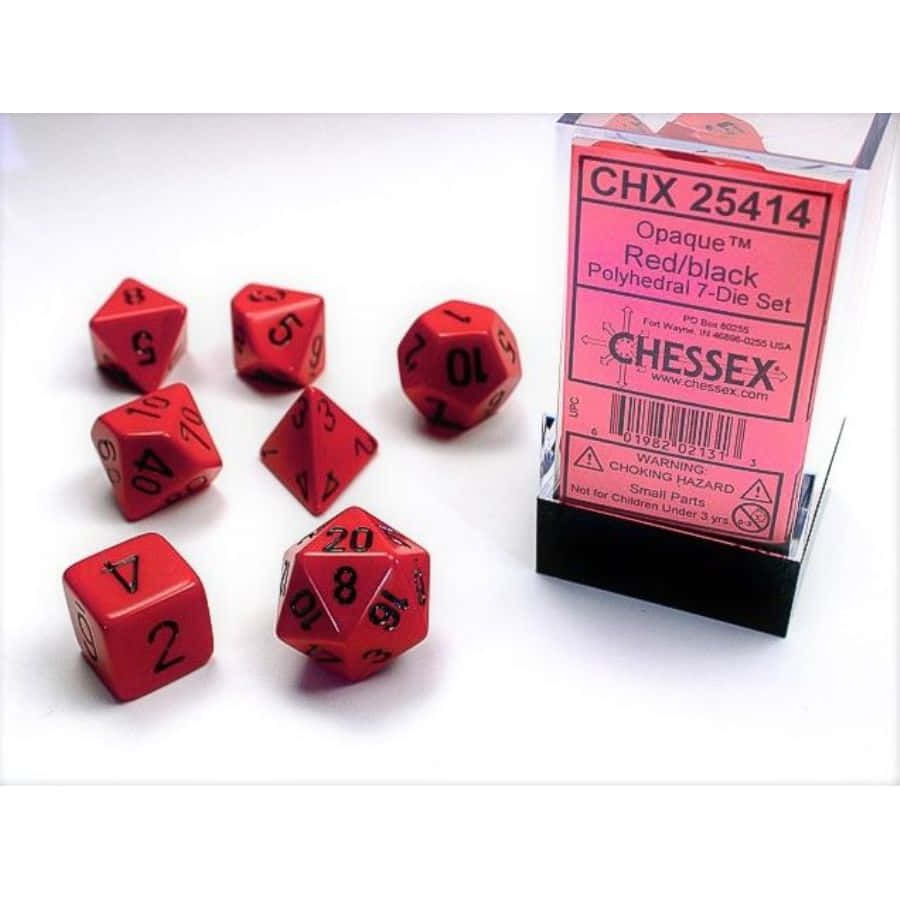 Chessex: Opaque Red/Black 7-die set | Game Grid - Logan