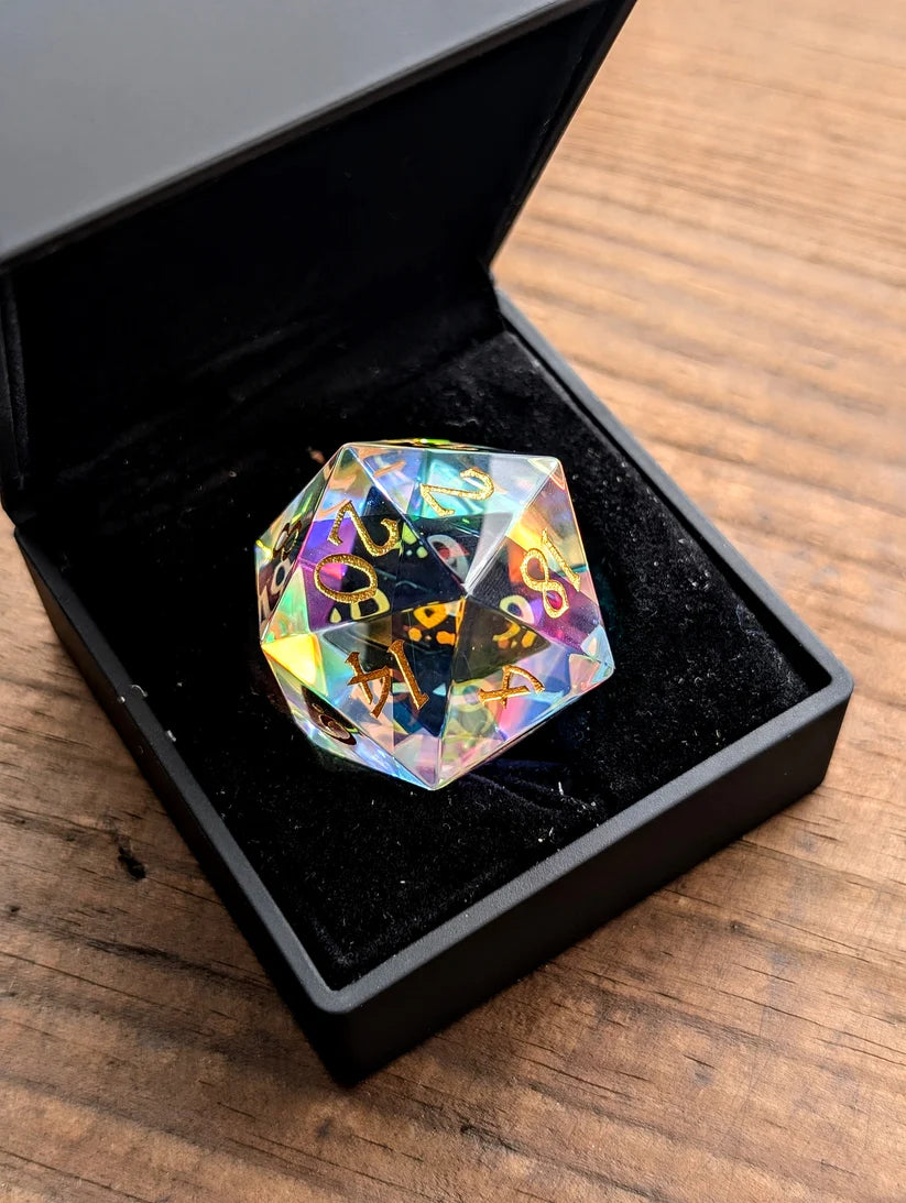 33mm Gemstone D20: Divine Fire | Game Grid - Logan
