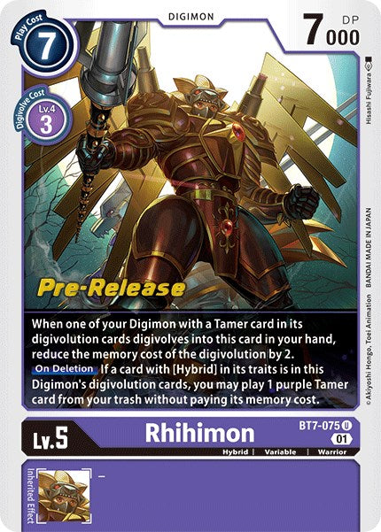 Rhihimon [BT7-075] [Next Adventure Pre-Release Cards] | Game Grid - Logan