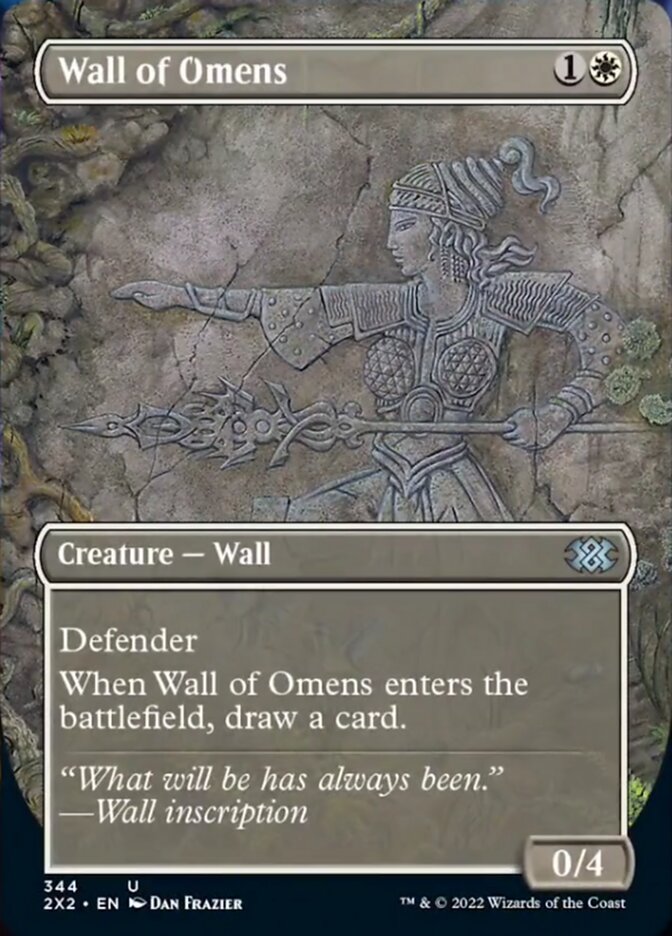 Wall of Omens (Borderless Alternate Art) [Double Masters 2022] | Game Grid - Logan