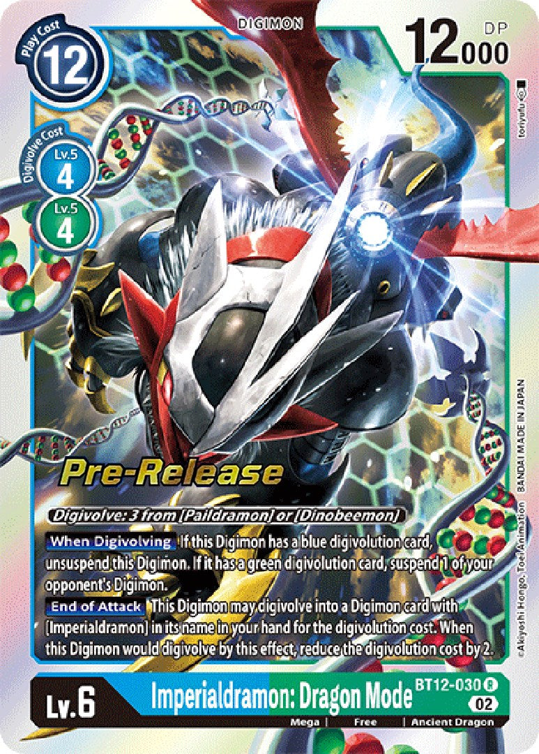Imperialdramon: Dragon Mode [BT12-030] [Across Time Pre-Release Cards] | Game Grid - Logan