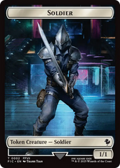 Soldier // Rebel Double-Sided Token (Surge Foil) [FINAL FANTASY Commander Tokens] | Game Grid - Logan