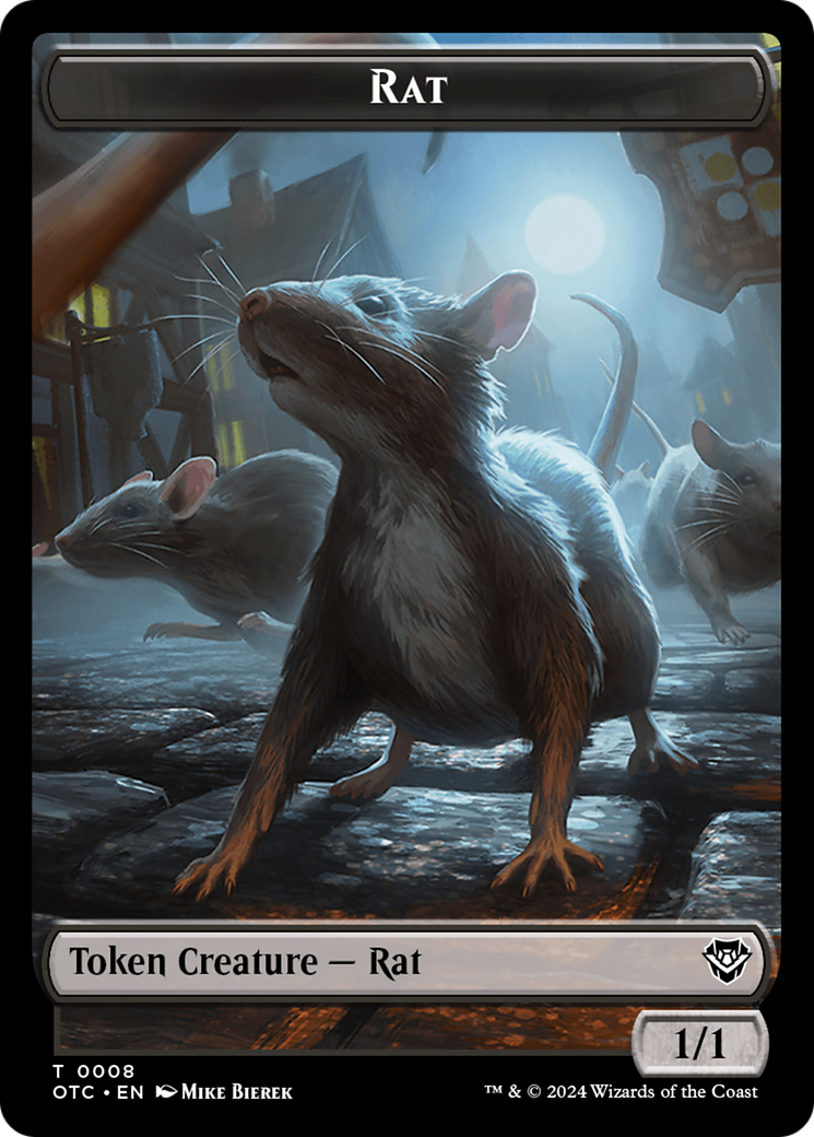 Rat // Blood Double-Sided Token [Outlaws of Thunder Junction Commander Tokens] | Game Grid - Logan