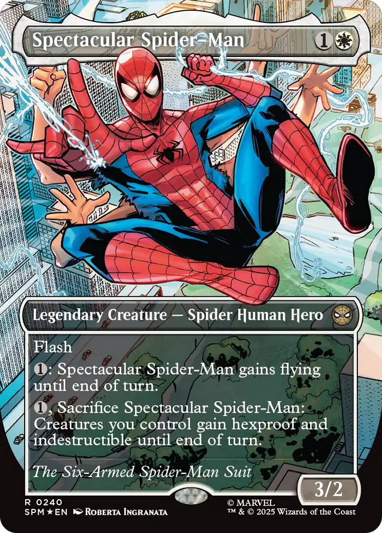 Spectacular Spider-Man (0240) (Borderless) (Textured Foil) [Marvel's Spider-Man] | Game Grid - Logan